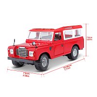 Bburago - Auta HOBBY, Land Rover Series II, červená, 1:24