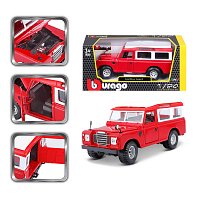 Bburago - Auta HOBBY, Land Rover Series II, červená, 1:24