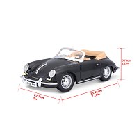 Bburago - Auta HOBBY, Porsche 356B Cabriolet (1961), černá, 1:24