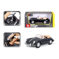 Bburago - Auta HOBBY, Porsche 356B Cabriolet (1961), černá, 1:24