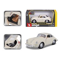 Bburago - Auta HOBBY, Porsche 356B Coupe (1961), Ivory krémová, 1:24
