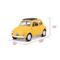 Bburago - Auta HOBBY, Fiat 500F (1965), žlutá, 1:24
