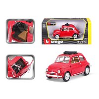 Bburago - Auta HOBBY, Fiat 500L (1968), červená, 1:24