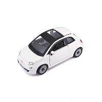 Bburago - Auta HOBBY, Fiat 500 (2007), bílá, 1:24