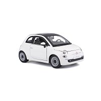 Bburago - Auta HOBBY, Fiat 500 (2007), bílá, 1:24