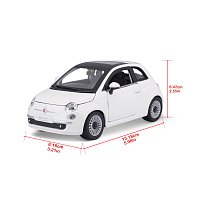 Bburago - Auta HOBBY, Fiat 500 (2007), bílá, 1:24