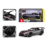 Bburago - Auta HOBBY, Dodge Viper SRT 10 ACR, šedá metalíza-matná černá, 1:24
