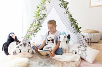 NICI GREEN Polštář sněžný leopard Eleni Snowbell 43x25 cm