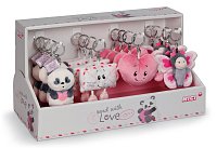 NICI DISPLAY Klíčenky Love 8 cm assort, 4 druhy,16 ks