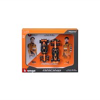 Bburago - FORMULA RACING, 2 Pack – McLaren Team MCL38 (2024), #81 O. Piastri + #4 L. Norris, 1:43