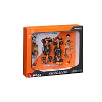 Bburago - FORMULA RACING, 2 Pack – McLaren Team MCL38 (2024), #81 O. Piastri + #4 L. Norris, 1:43