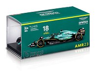 Bburago - RACE Formule F1 v dekorativním boxu, Aston Martin AMR23 (2023), #18 Lance Stroll, 1:43