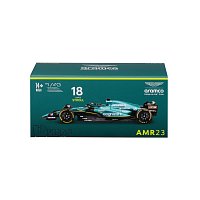 Bburago - RACE Formule F1 v dekorativním boxu, Aston Martin AMR23 (2023), #18 Lance Stroll, 1:43