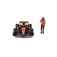 Bburago - RACE Formule F1 s figurkou jezdce, McLaren F1 Team MCL38(2024), #81 Oscar Piastr, 1:24