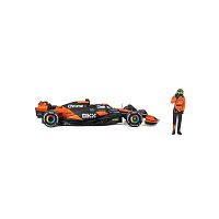 Bburago - RACE Formule F1 s figurkou jezdce, McLaren F1 Team MCL38(2024), #4 Lando Norris, 1:24