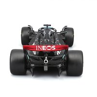 Bburago - RACE Formule F1 s figurkou jezdce, Mercedes-AMG W14 E Performance (2023) #63 Russell, 1:24