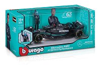 Bburago - RACE Formule F1 s figurkou jezdce, Mercedes-AMG W14 E Performance (2023) #63 Russell, 1:24
