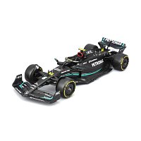 Bburago - RACE Formule F1 s figurkou jezdce, Mercedes-AMG W14 E Performance (2023) #44 Hamilton,1:24