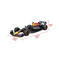 Bburago - RACE Formule F1 s figurkou jezdce, Oracle Red Bull Racing RB19 (2023), #1 Verstappen, 1:24