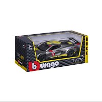 Bburago - RACE, 2020 Chevrolet Corvette C8.R, šedá metalíza, 1:24