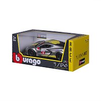 Bburago - RACE, 2020 Chevrolet Corvette C8.R, šedá metalíza, 1:24