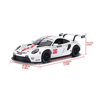 Bburago - RACE, Porsche 911 RSR, bílá, 1:24