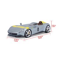 Bburago - RACE+PLAY, Ferrari Monza SP1, stříbrná, 1:24