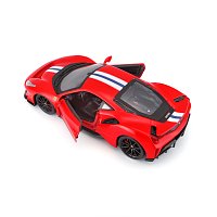 Bburago - RACE+PLAY Ferrari 488 Pista, červená, 1:24