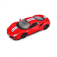 Bburago - RACE+PLAY Ferrari 488 Pista, červená, 1:24