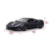 Bburago - RACE+PLAY, Ferrari 488 Pista, tmavě modrá, 1:24