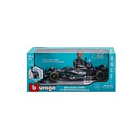 Bburago - RACE Formule F1 s figurkou jezdce, Mercedes-AMG W14 E Performance (2023) #63 Russell, 1:24