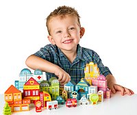 Stavebnice kostky Město v kyblíku, 115 ks