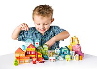 Stavebnice kostky Město v kyblíku, 115 ks