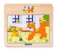 Displ. 12ks - Puzzle na desce ´´Mašinka´´ - zvířata s mláďaty