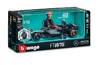 Bburago - RACE F1 s figurkou jezdce, Mercedes-AMG Petronas W15 (2024), #63 George Russell, 1:24