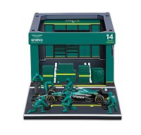Bburago - Formula Racing F1 Pit Pass set - Aston Martin AMR25 (2025), #14 Fernando Alonso, 1:43