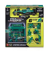 Bburago - Formula Racing F1 Pit Pass set - Aston Martin AMR25 (2025), #14 Fernando Alonso, 1:43