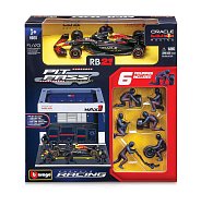 Bburago - Formula Racing F1 Pit Pass set - Oracle Red Bull Racing RB21 (2025) #1 M. Verstappen, 1:43