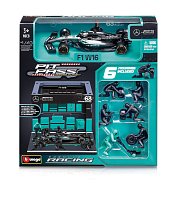 Bburago - Formula Racing F1 Pit Pass set - Mercedes-AMG Petronas W16 (2025) #63 George Russell, 1:43