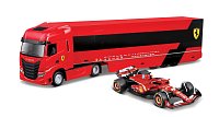 Bburago 1:43 Ferrari F1 + Nákladné auto - Iveco s prívesom + 1 Ferrari 1:43 SF-24 Charles Leclerck