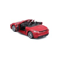 Bburago - Auta HOBBY, Porsche 718 Boxster, tmavě červená, 1:32