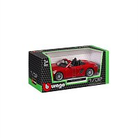 Bburago - Auta HOBBY, Porsche 718 Boxster, tmavě červená, 1:32