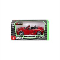 Bburago - Auta HOBBY, Porsche 718 Boxster, tmavě červená, 1:32