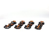 Bburago - FORMULA RACING F1 4 Pack – McLaren Team, #4 L.Norris + #81 O.Piastri, 1:43