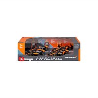 Bburago - FORMULA RACING F1 4 Pack – McLaren Team, #4 L.Norris + #81 O.Piastri, 1:43