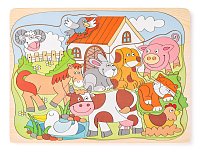 Puzzle na desce ´´Domácí veselá zvířátka´´