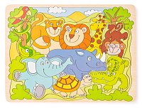 Puzzle na desce ´´Africká veselá zvířátka´´