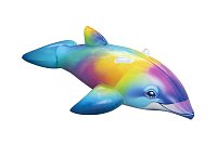 Nafukovací duhový delfín s úchyty Dolphin Daydream - 173 x 84 x 46 cm
