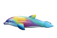 Nafukovací duhový delfín s úchyty Dolphin Daydream - 173 x 84 x 46 cm