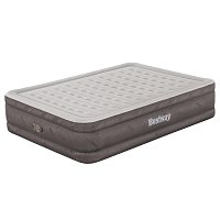 Semišová nafukovací matrace FORTECH s integrovanou pumpou 203 x 152 x 46 cm